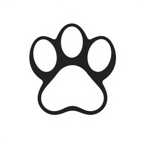 Icono de una huella de perro feliz